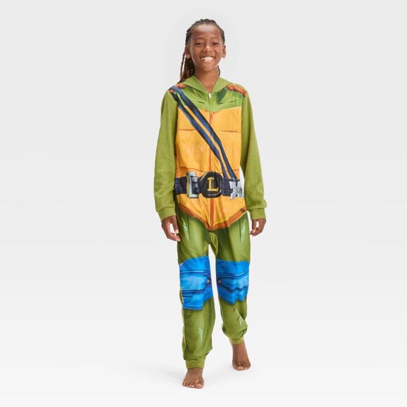 NEW! Teenage Mutant Ninja Turtle Leonardo Costume Hooded Pajama Sleeper - Picture 1 of 13